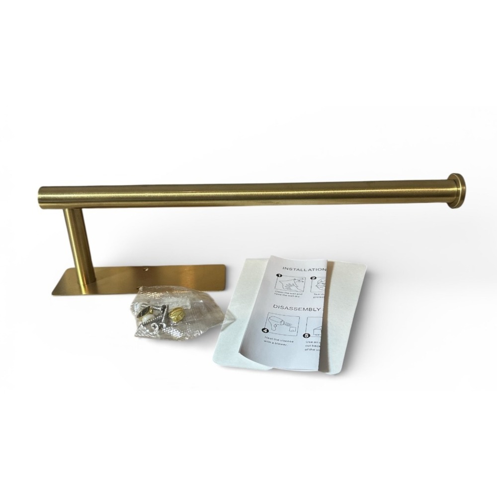 Set of 2 - Gold Paper Towel Holders Under Cabinet Wall Mount Kitchen Brand New